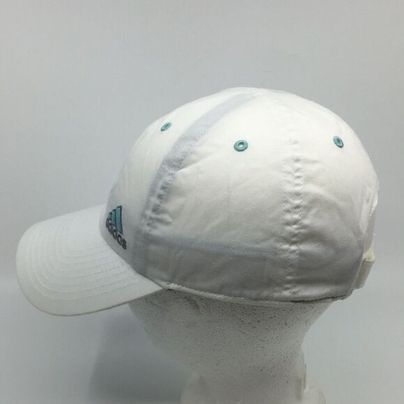 Adidas White/Teal Velcro Back Climalite lightweight Running Hat - Picture 6 of 14